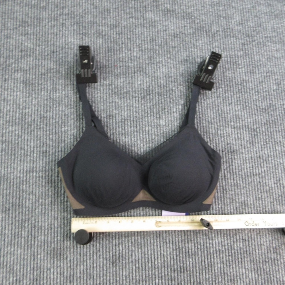 Honeylove Longline Bra Womens M Black Seamless Wireless Molded Mesh NWT